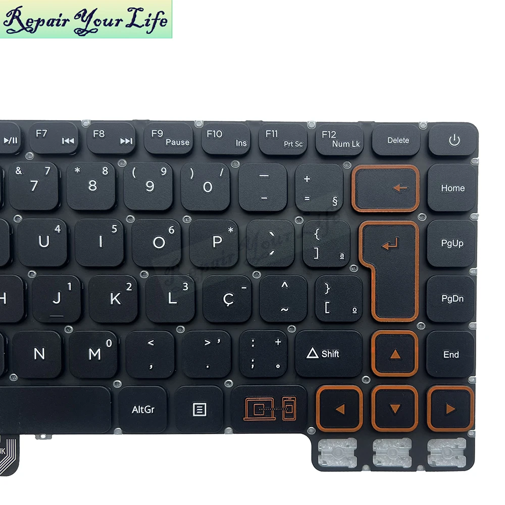 Klawiatura PT-BR Brazylia Brazuelska do Positivo Vision C14 XM309E Notebook Klawiatury/Teclado Bez Podświetlenia Czarne/Szare Klawisze — zdjęcie produktu 2