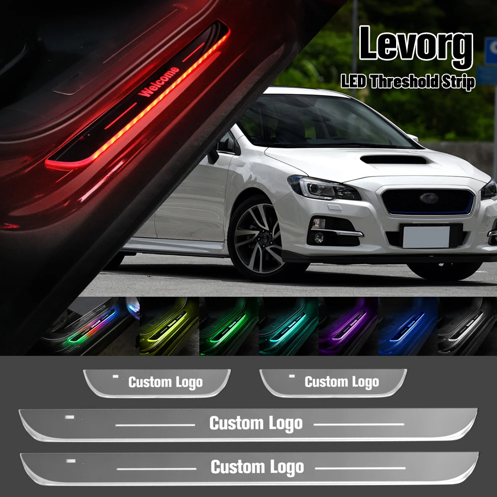 For Subaru Levorg 2015-2023 Car Door Sill Light Customized Logo LED 2019 2020 2021 2022 Welcome Threshold Pedal Lamp Accessories