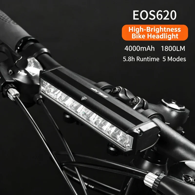 ESLNF 1800LM Bicycle Headlight USB Rechargeable Waterproof Aluminum Alloy 6 LED 4000mAh MTB Road Cycling Night Riding Front Lamp