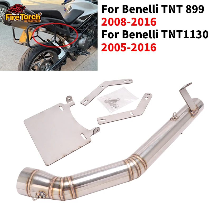 Slip On For Benelli TNT 899 TNT1130 2005 - 2016 Motorcycle Exhaust Escape System Modify Mid Link Pipe Connection 50.8 mm Muffler