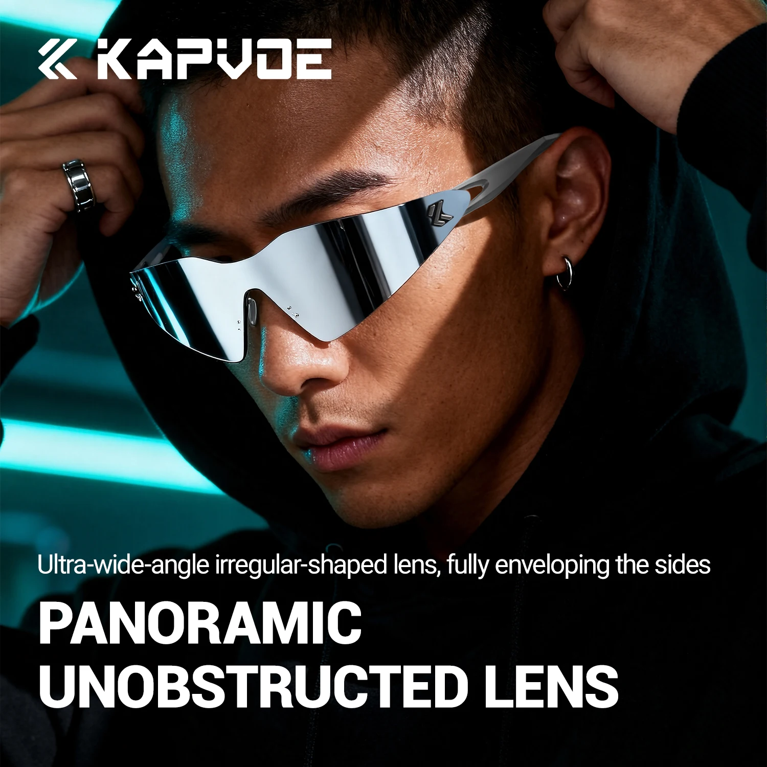 

Солнцезащитные очки Kapvoe Ultra-Wide Panoramic для велоспорта с линзами UV400 высокой четкости, профессиональные уличные очки для бега, модные солнцезащитные очки