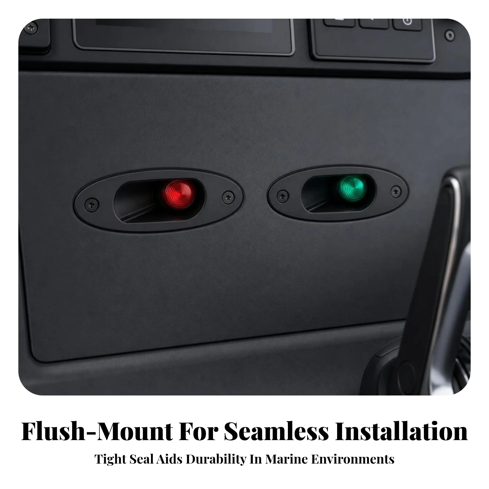 Recessed Navigation Lights Slim Flush Mount Side Lights Boat Light with Recessed Lens Compact Sidelight for Boaters