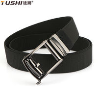 TUSHI New Golf Sports Elastic Belt Tactical Belt Metal Automatic Buckle Tough Stretch Men Military Belt Nylon Stretch Waistband