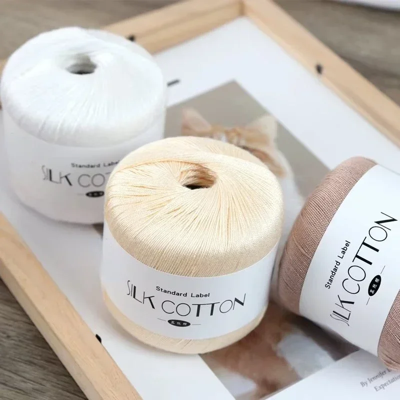 50g Silk Lace Cotton Milk Crochet Yarn Baby Hand-Knitted Warm Soft Knitting Thread for Hand Knitting Supplies Cross Stitch view 4