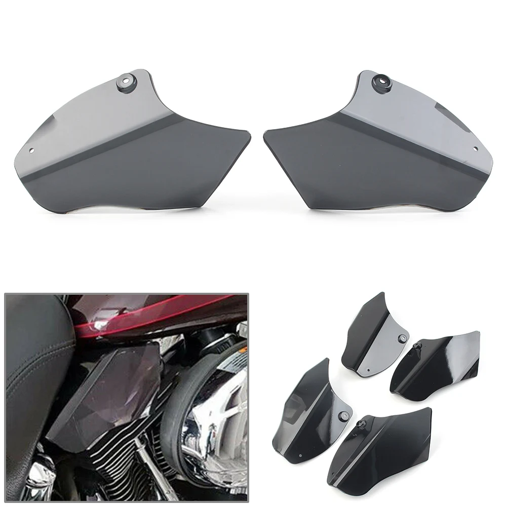 2Pcs Motorcycle ABS Reflective Saddle Shields Heat Air Deflector For Harley Softail Fatboy FLSTF 2000-2017