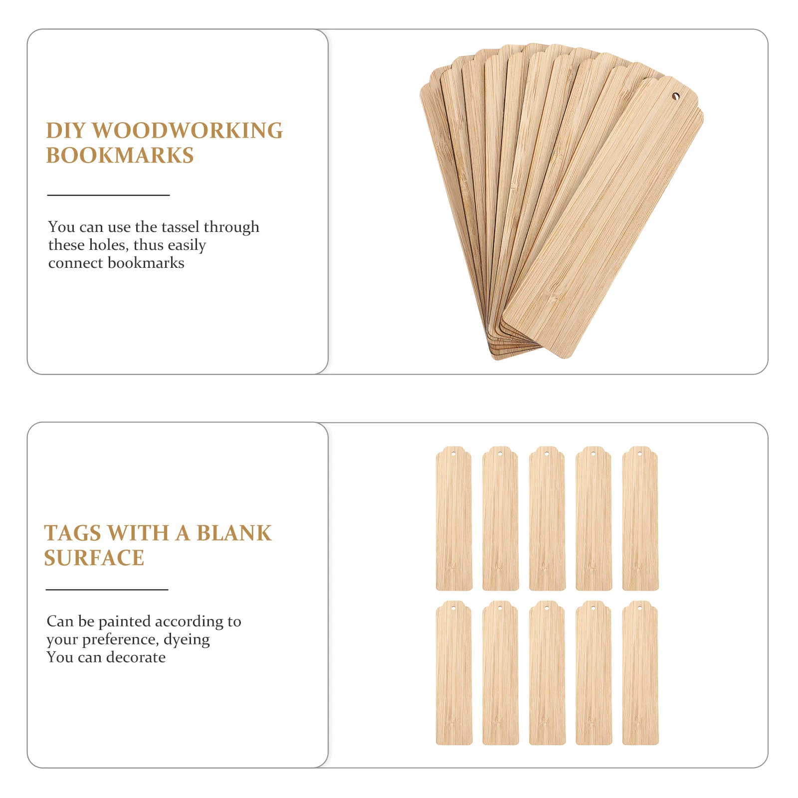 10 stuks creatieve houten bladwijzers blanco doe-het-zelf-tags voor lezers schrijvers studenten woondecoratie hangende ornament leeshulpmiddel