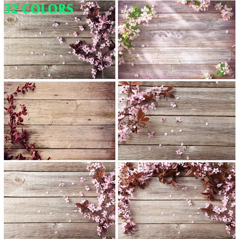 Vinyl Custom Photography Backdrops Flower and wood Planks Theme Photography Background DST-51