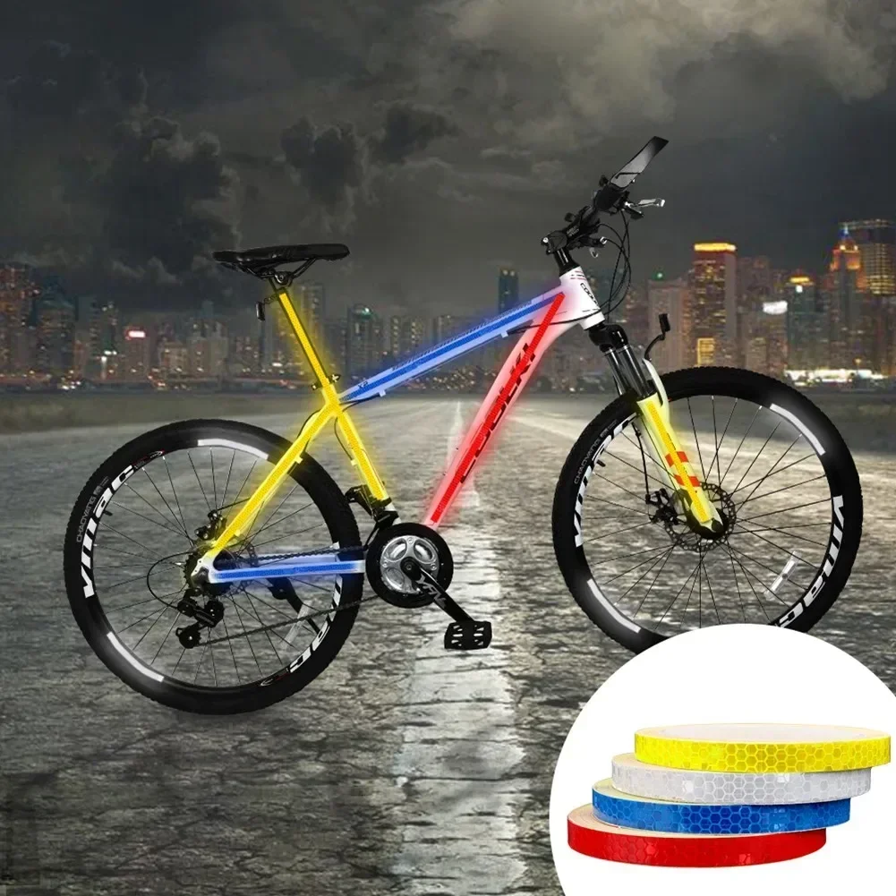 8m Reflective Tape PVC Bicycle Wheels Reflect Fluorescent Sticker Bike Reflective Sticker Strip Tape For Cycling Warning Safety image 4
