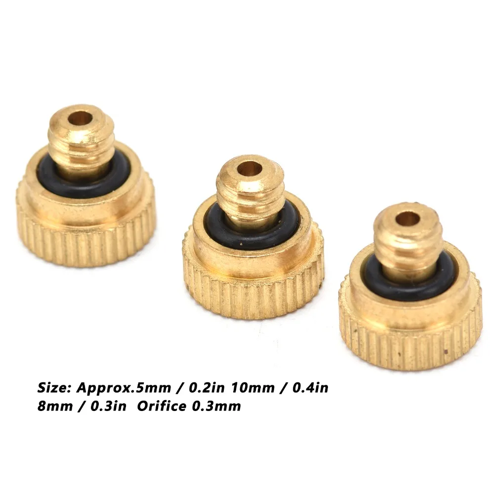 20pcs 0.3mm Orifice Brass Atomizing Nozzle Atomizing Design UNC10-24 Thread Misting Spraying Tool Dust Control Capability