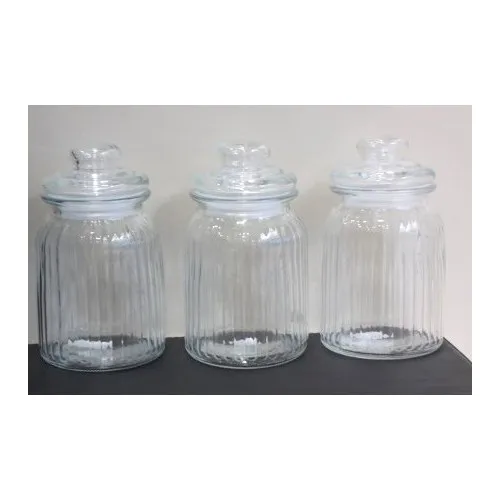 Vacuum Lid Large size 3 Pcs Glass Jar Set