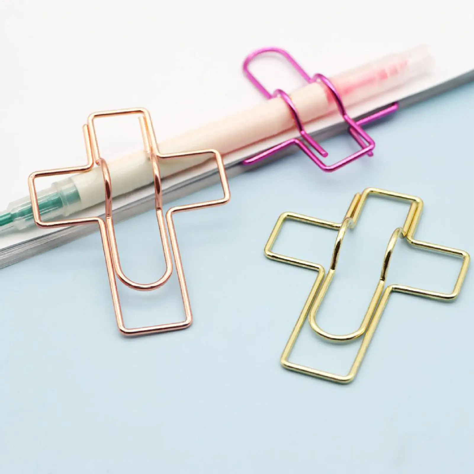 مشبك قلم للمحمول 10 قطع قابلة لإعادة الاستخدام معدنية ملونة منظم مجلة مقاطع قلم رصاص منظم القلم للطلاب المسافرين في المنزل #1