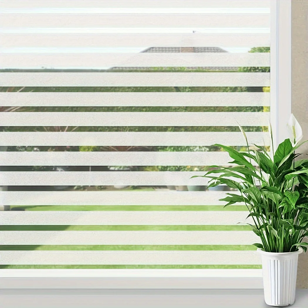 Sichtschutzfolie für Fenster, Milchglas-Fensterfolie, dekorative Fensteraufkleber, blickdicht, statisch haftende Winteraufkleber