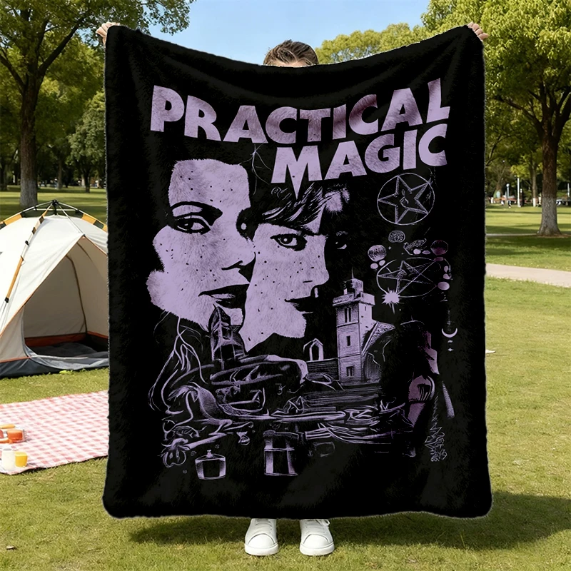  Midnight Margaritas 2 Sides Comfy Blanket, Practical Magic Flannel Blanket, Retro Halloween Movie Flannel