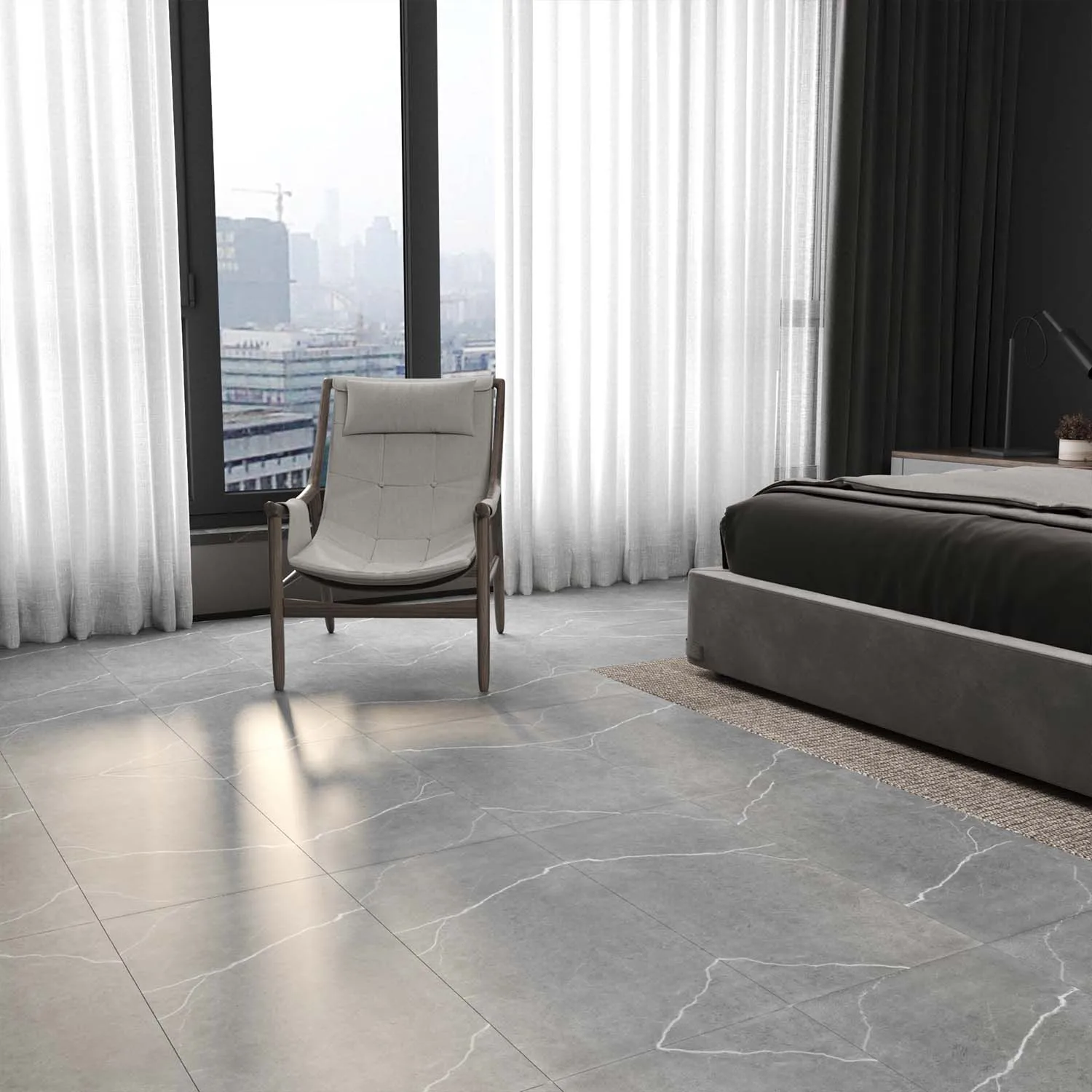 30 Pieces 12 in x 24 in Gray Peel and Stick Living Room Flooring (60 sq. ft./box) for US