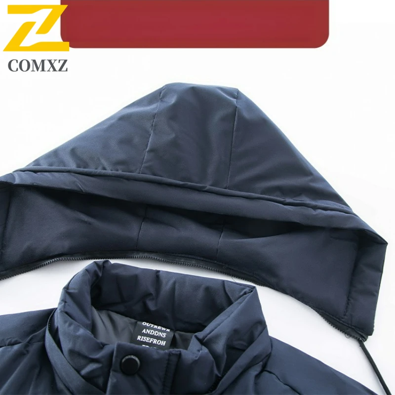 2025 New Winter Parkas Male Detachable cap Thick Warm Padded Jacket Men Loose Hooded Fashion Clothing Men's Cotton Padding Coat - Image 3