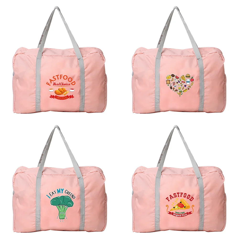 

Handheld Travel Bag Lightweight Large Capacity Essential for Holiday Outings Food Pattern Printing Series Travel Accessories