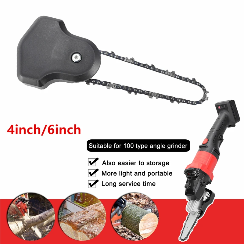 Angle Grinder Refit Chainsaw Conversion Kit 6 Inch/4 Inch Chainsaw Bracket Set Change Angle Grinder intand-held Mini Logging Saw