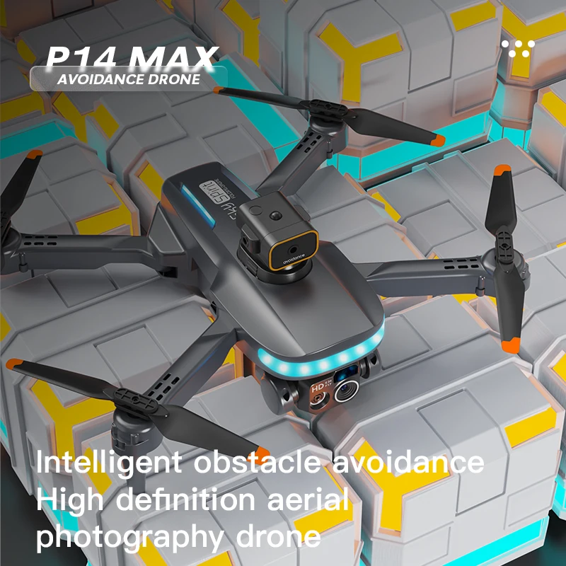 2024 New Brushless Obstacle Avoidance P14 Drone Automatic Return HD Aerial Photography Dual Camera Remote Control Aircraft