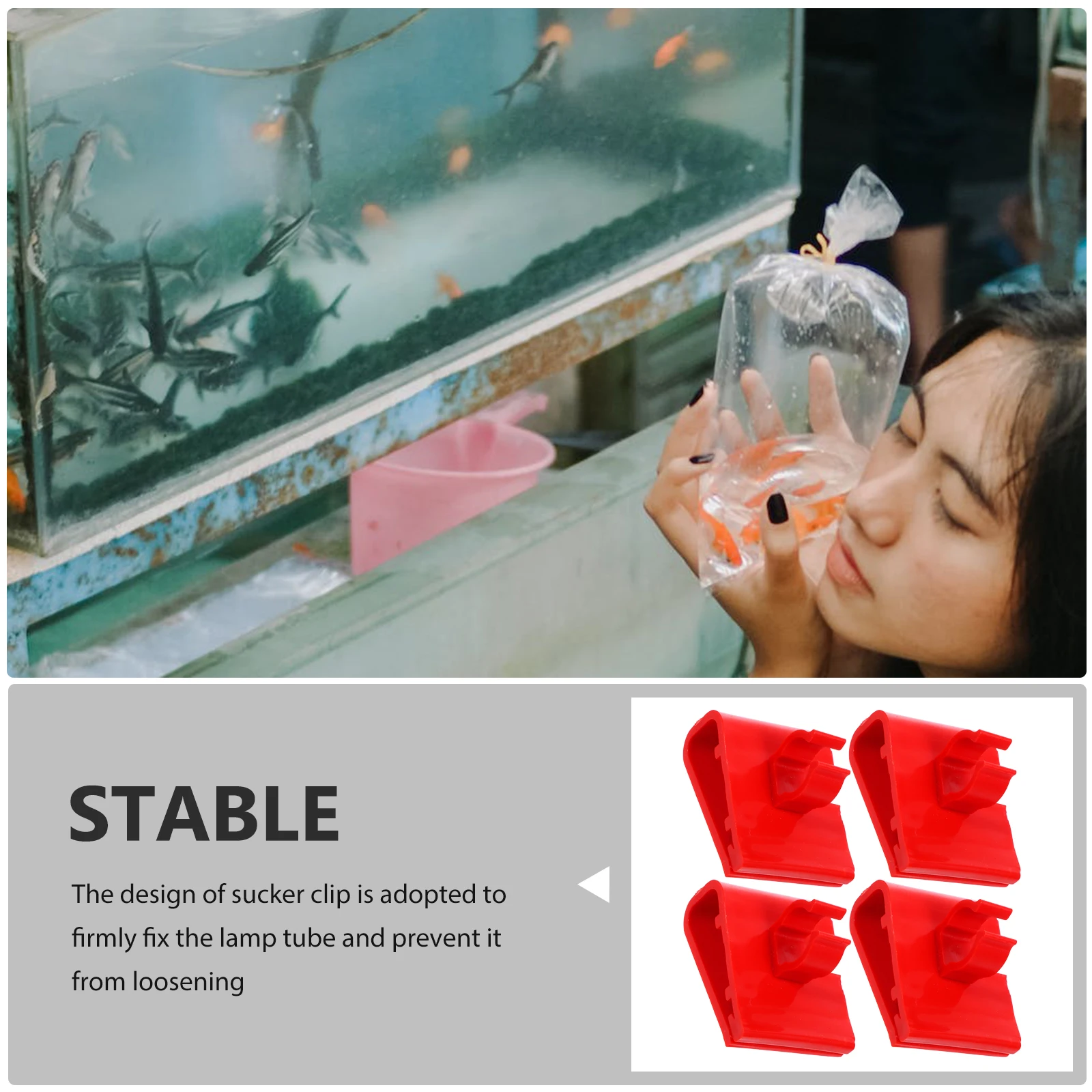 

4pcs Aquarium Light Holder Clip Strong Suction Cups Round Lamp Tube Fixing Brackets Plastic Lighting Accessories