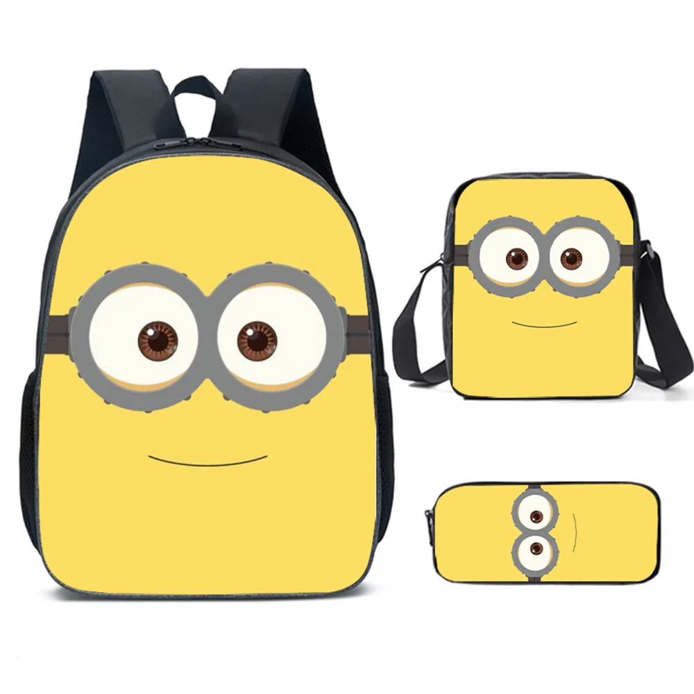 Minions School Bags Cute Cartoon Schoolbags With Pen Bags Children\'s Fashion Satchel Kawaii Anime Backpacks Gifts For Boys Girls