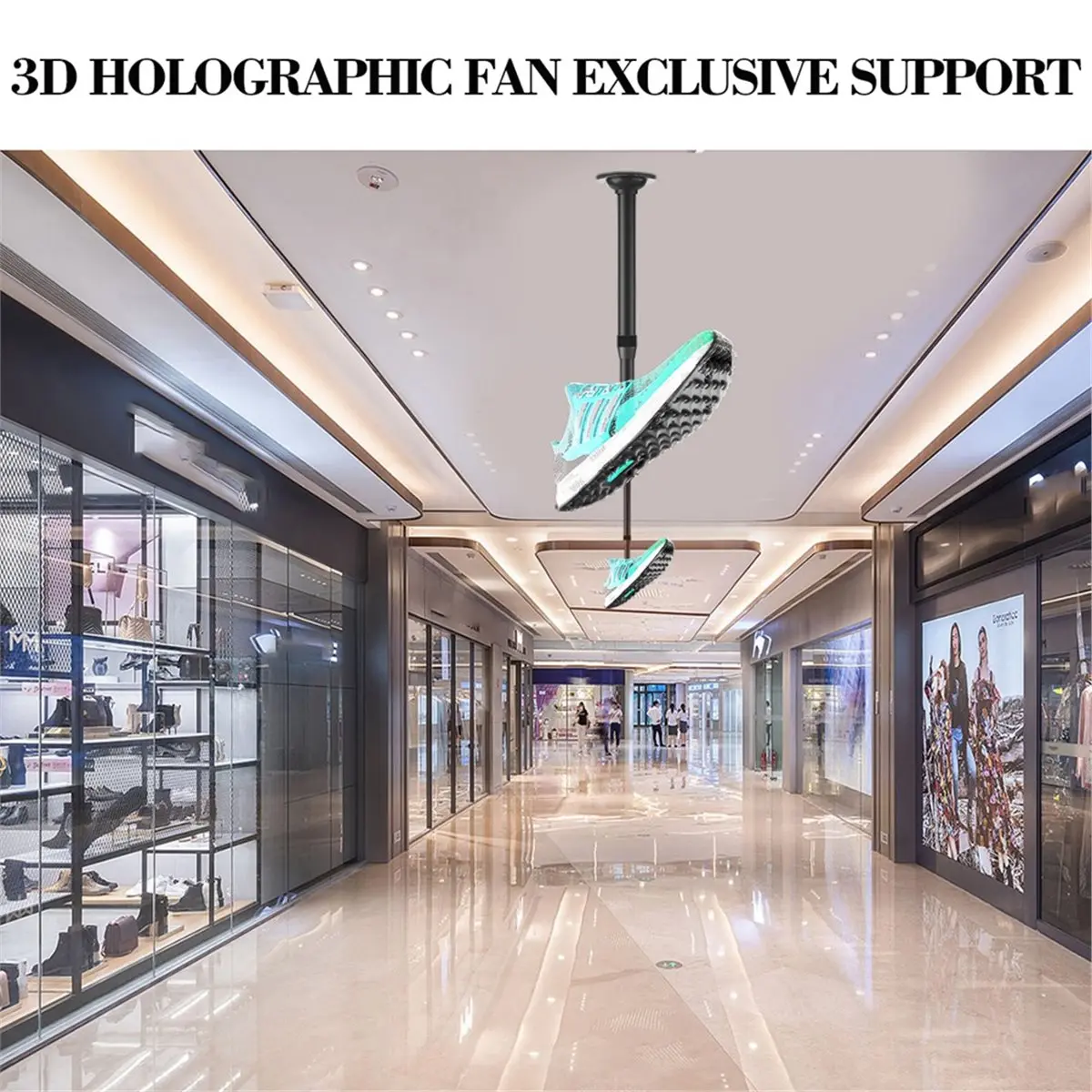 

3D голографический вентилятор-проектор: специальные аксессуары, удобный многофункциональный дисплей, потолочный металлический кронштейн 30-60 см