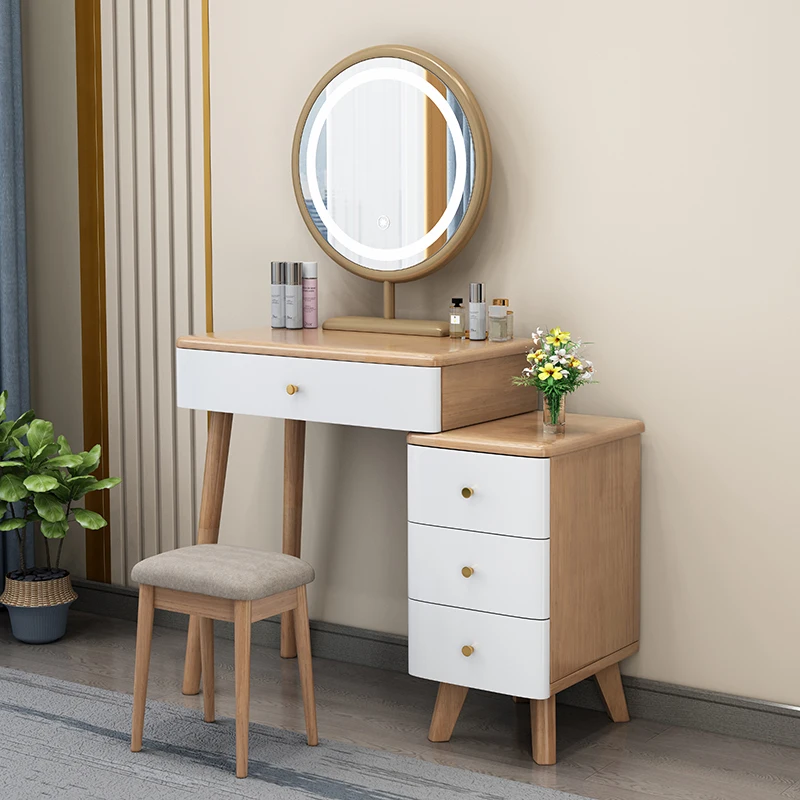 

European Organizer Vanity Table Bedroom Makeup Bedside Study Dressing Table Closets Girl Cosmetics Penteadeira Home Furniture