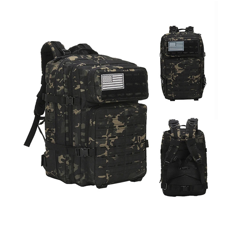 45L 3P Tactical Backpack 900D Oxford Waterproof  Rucksack Molle System Outdoor Hiking Camping Hunting Travel Bag