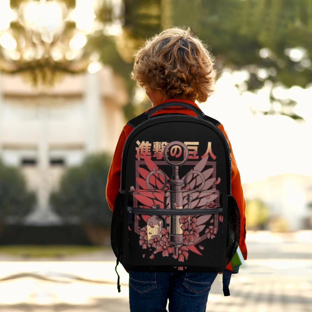 Wings of Liberty Attack on Titan mochila universitaria impermeable, bolsa de libros de viaje para portátil, Retro, nueva moda, capacidad ﻿ ﻿