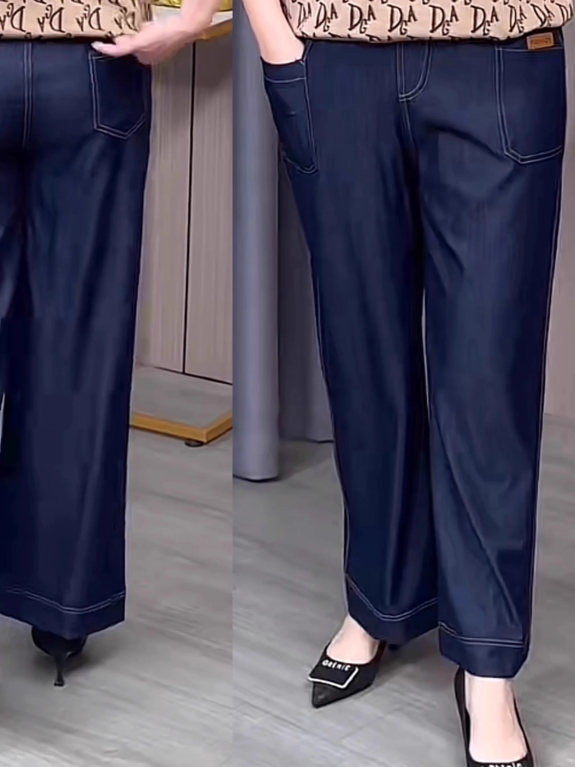 

Summer 2025 Faion Slimming Straight Leg Jeans Casual Long Pants Pure Color Midlife Mommy Wear Comfortable Thin Denim