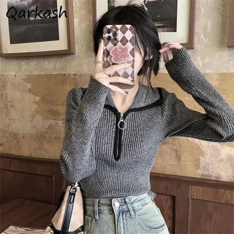 Knit Pullovers Women Korean Trendy Youthful Student Preppy Style Age-reducing Autumn Casual Vitality Hipster Aesthetic Sweaters