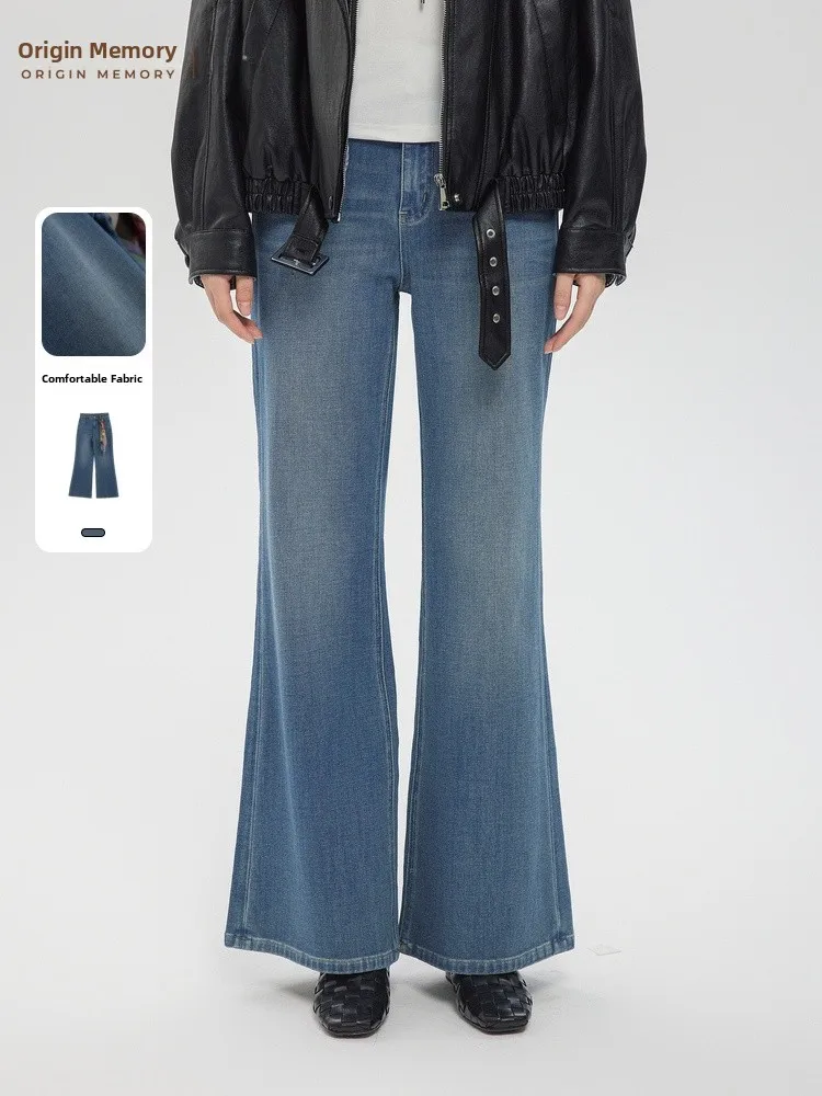 

Джинсы-клеш с высокой талией Memory's Start, весна 2026, новые, универсальные, стройнящие, длинные брюки, повседневные, на молнии, из денима