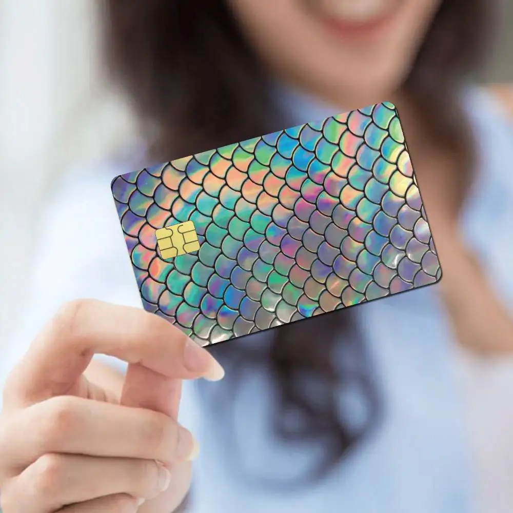 Dynamic Graphic Exquisite Pattern Credit Card Skin Sticker Frosted Comfort PVC Decal Holiday Gift For Small Chip Cards