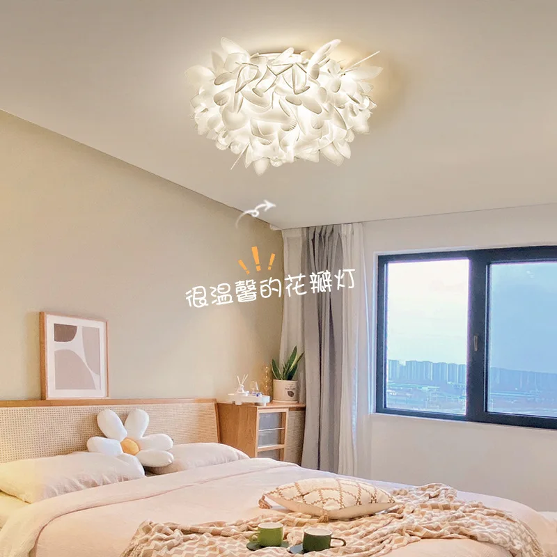 Internet celebrity petals cloud ceiling bedroom light luxury living room warm children's room master