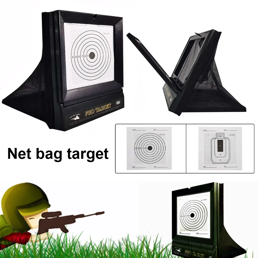 Alvos de airsoft incluem 10 peças de alvos de tiro de papel substituíveis, alvos portáteis para arma de pelota de airsoft, rifle, arma bb