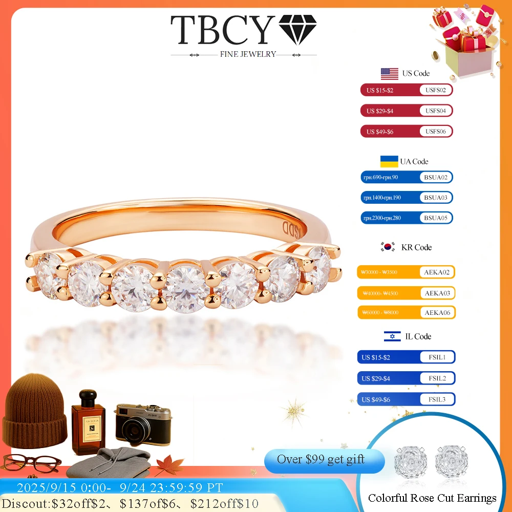 

TBCYD 3MM 0.7CT D Color Moissanite Diamond Rings For Women GRA Certified S925 Silver Engagament Wedding Band Luxury Fine Jewelry