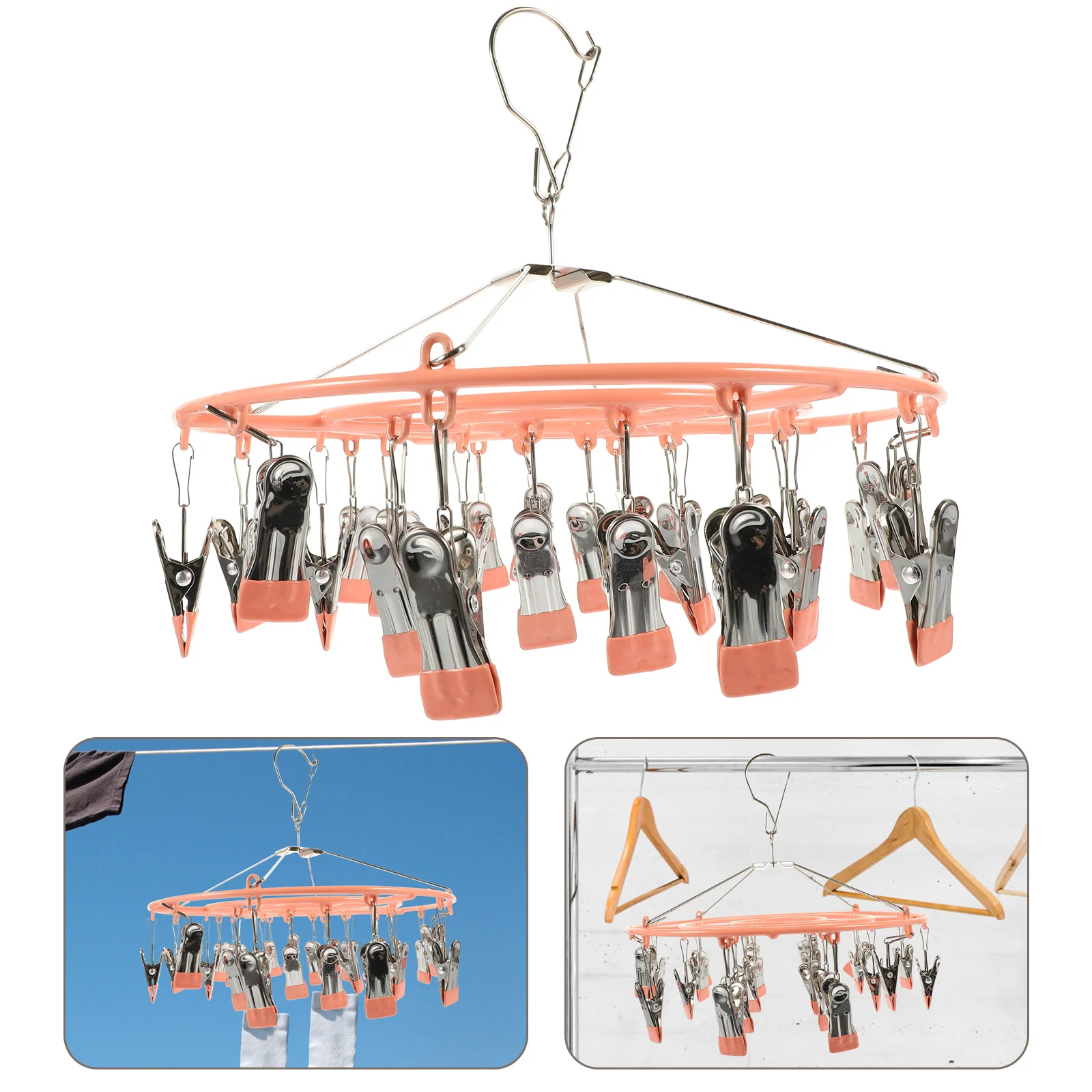 

Laundry Drying Rack Sock Hanger Corrosion Proof Strong Clipper for Socks Underwear Shoe Insoles Outdoor Home Use