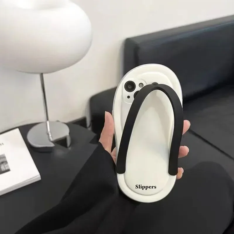 Summer Shoe Slippers Style Cute Phone Case for IPhone 14 Plus 13 12 11 Pro X XS Max XR Protective Soft TPU Mobile Phone Cover