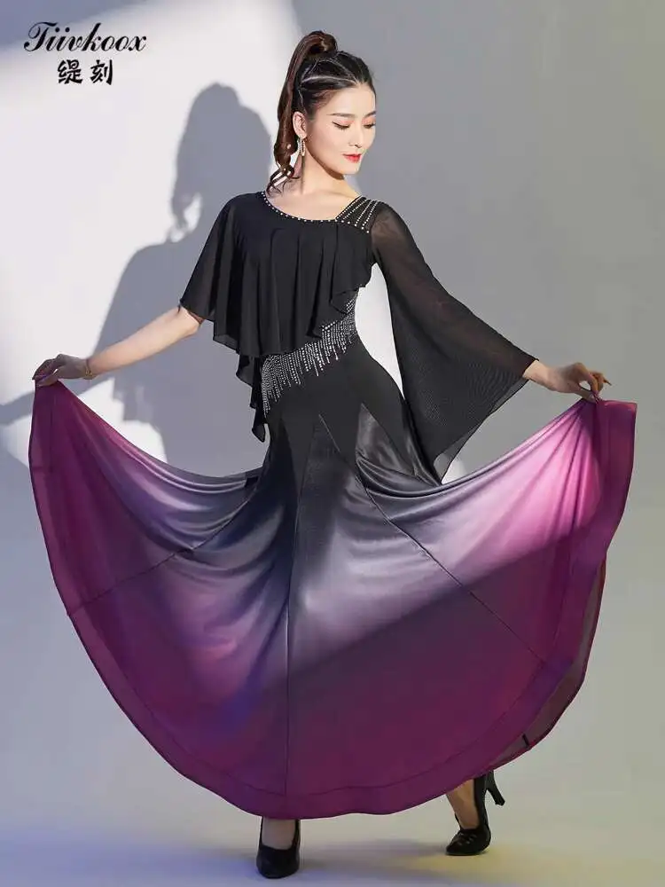 تنورة الرقص الحديثة المرأة الجديدة القياسية الرقص الفالس الرقص الاجتماعي الرقص اللاتينية التدرج كبير سوينغ تنورة ممارسة الأداء اللباس