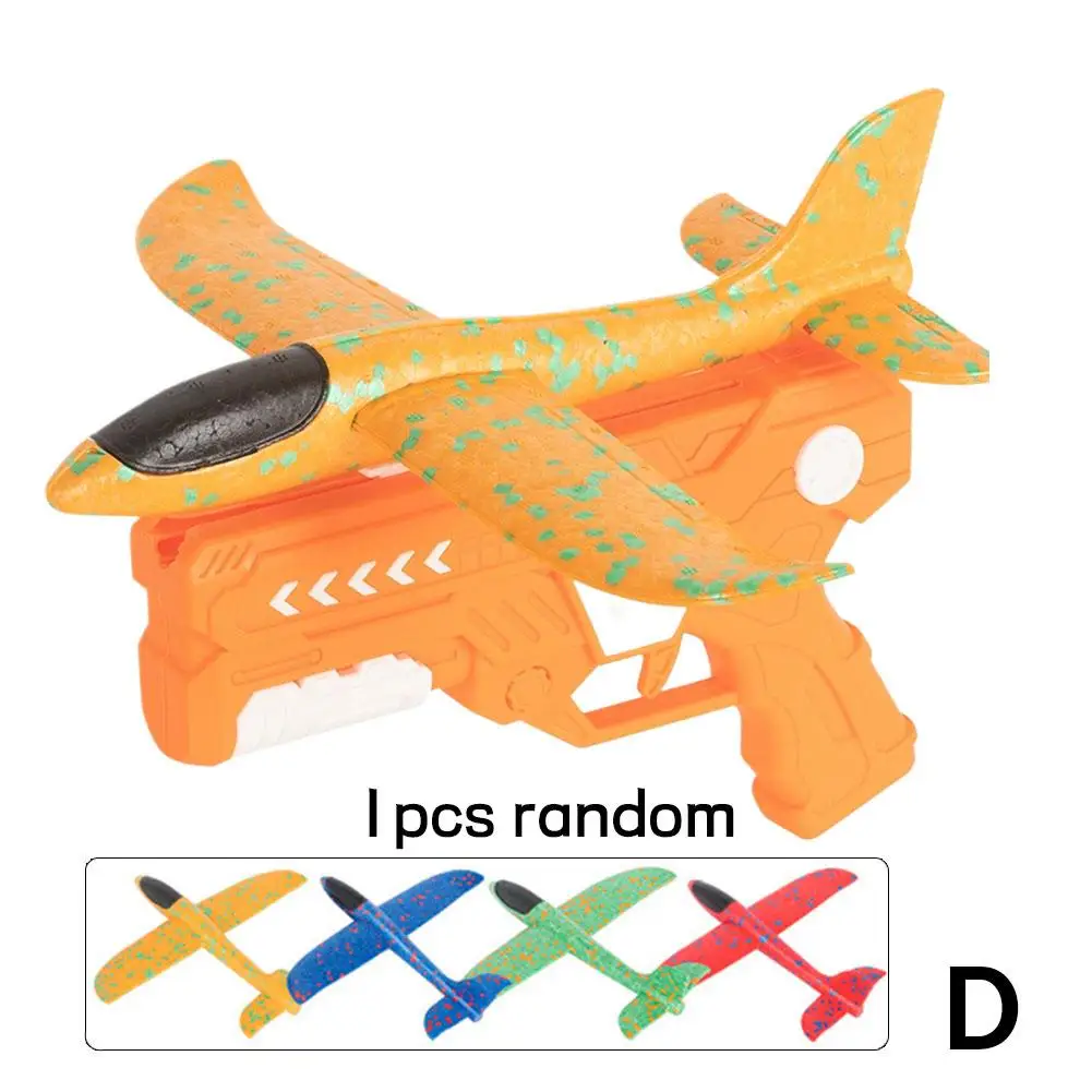 Flugzeugspielzeug, Ein-Klick-Auswurfmodell, Schaumstoffflugzeug mit 1 Packung, großes Wurfschaum, Flugzeugpistole, Launcher, Schaumstoffflugzeug, Kindergeschenke
