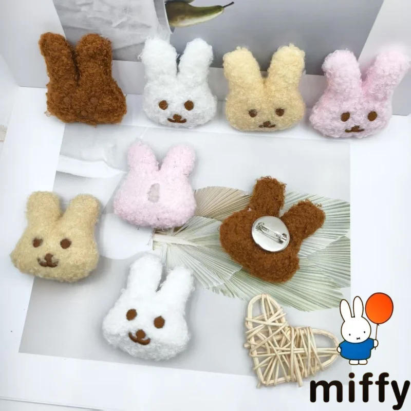 

New Miffy Rabbit Series Sweet and Cute Creative Cartoon Style Plush Toy Unisex Fashion Versatile Portable Decorative Brooch