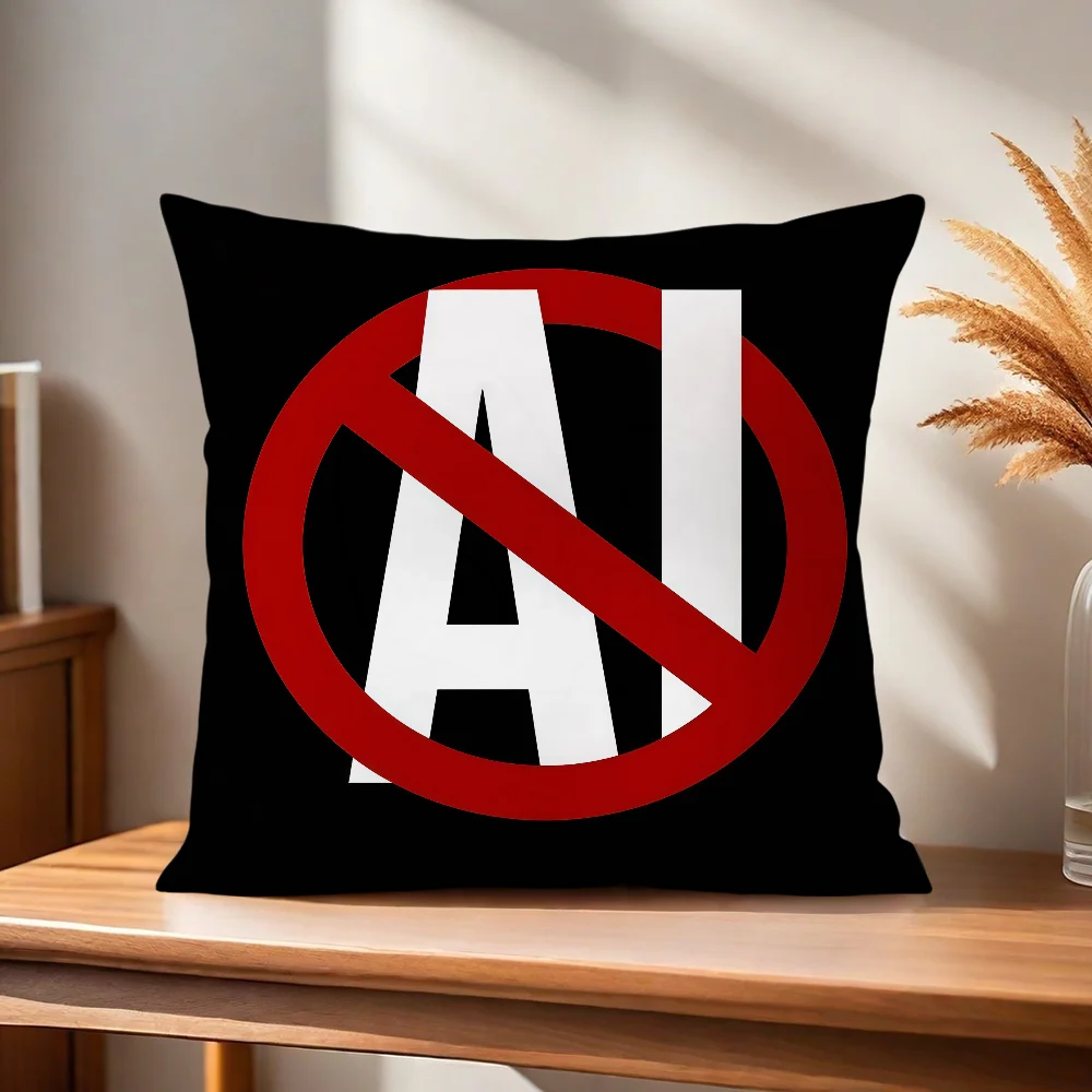 No Ai Kissenbezug Kissenhülle für Zuhause, Sofa, Wohnzimmer, Büro, Café, Auto. – Detail 5