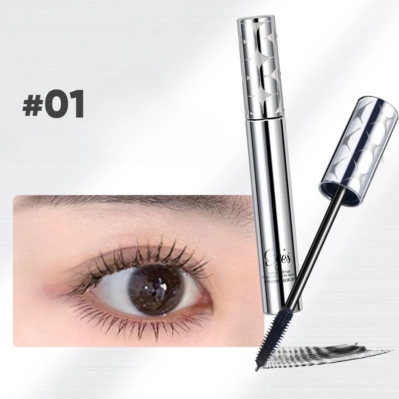 มาสคาร่าเพิ่มความยาวขนตาสีดำ ต่อขนตาสีน้ำตาล แปรงปัดขนตา เครื่องสำอางความงาม ติดทนนาน สีเงิน