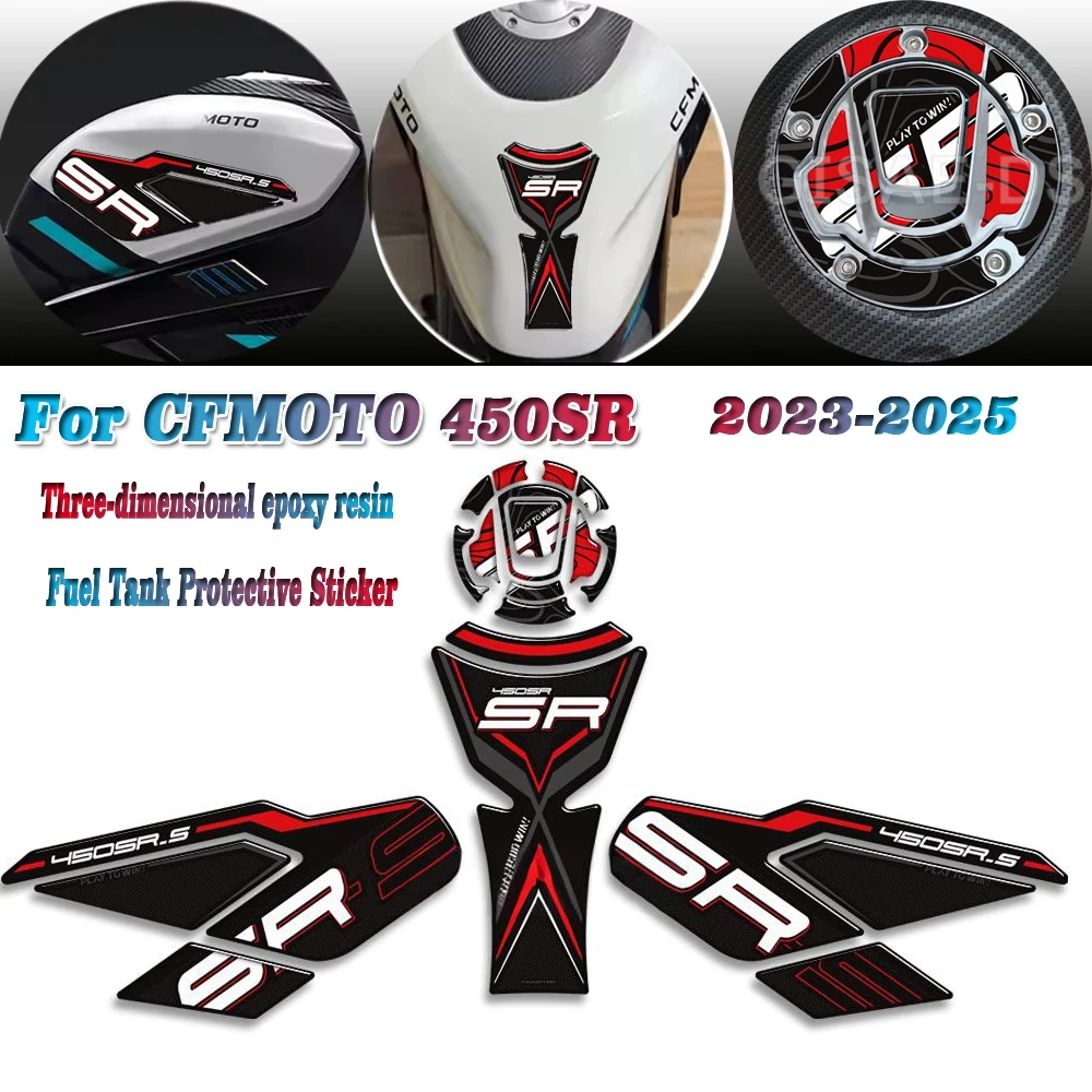 450SRS Motorcycle Tank Pad Side Grips Gas Fuel Oil Knee Protector Stickers Decals For CFMOTO 450SR S 450 SR 2023 2024 2025