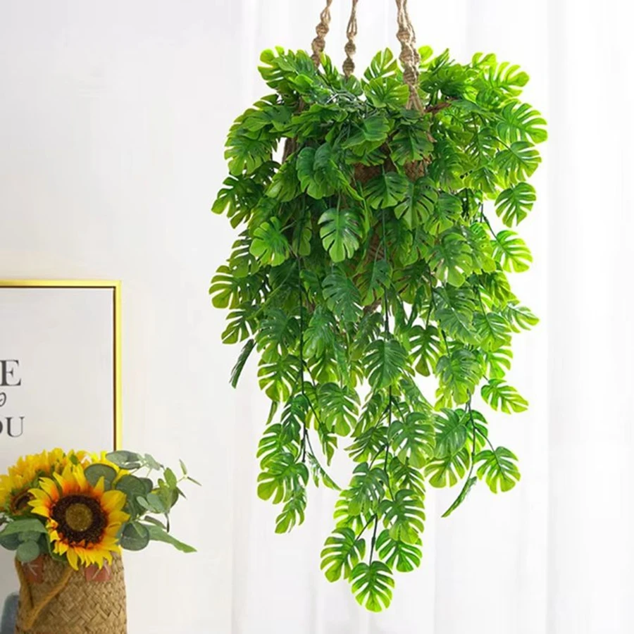 Artificial Plant Plastic Turtle Leaf Wedding Wreath Arch Home Room Table Outdoor Garden Party Hanging Rattan DIY Gift Decoration