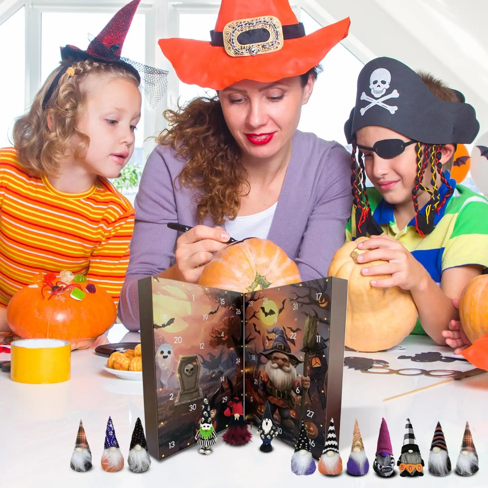 

Halloween Gnome Countdown Halloween Countdown Gnome Dolls Calendar Exquisite Tabletop Ornament Collection for Adults Teens Girls