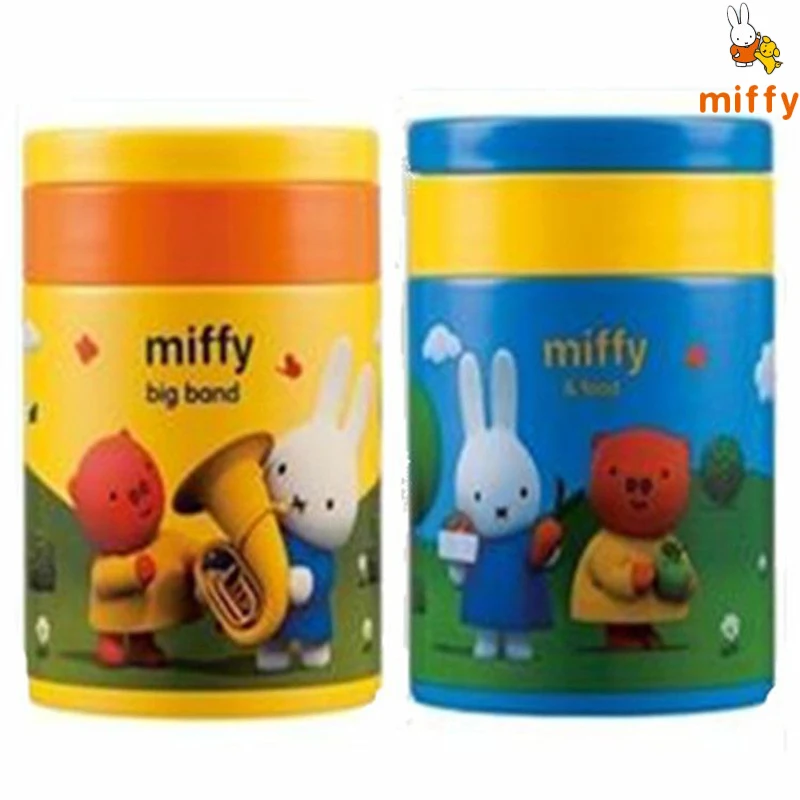 

Kawaii Miffy Thermal Food Container Cartoon Portable Stainless Steel Thermos Cup Dopamine Lunch Box Anime Accessories Girl Gifts