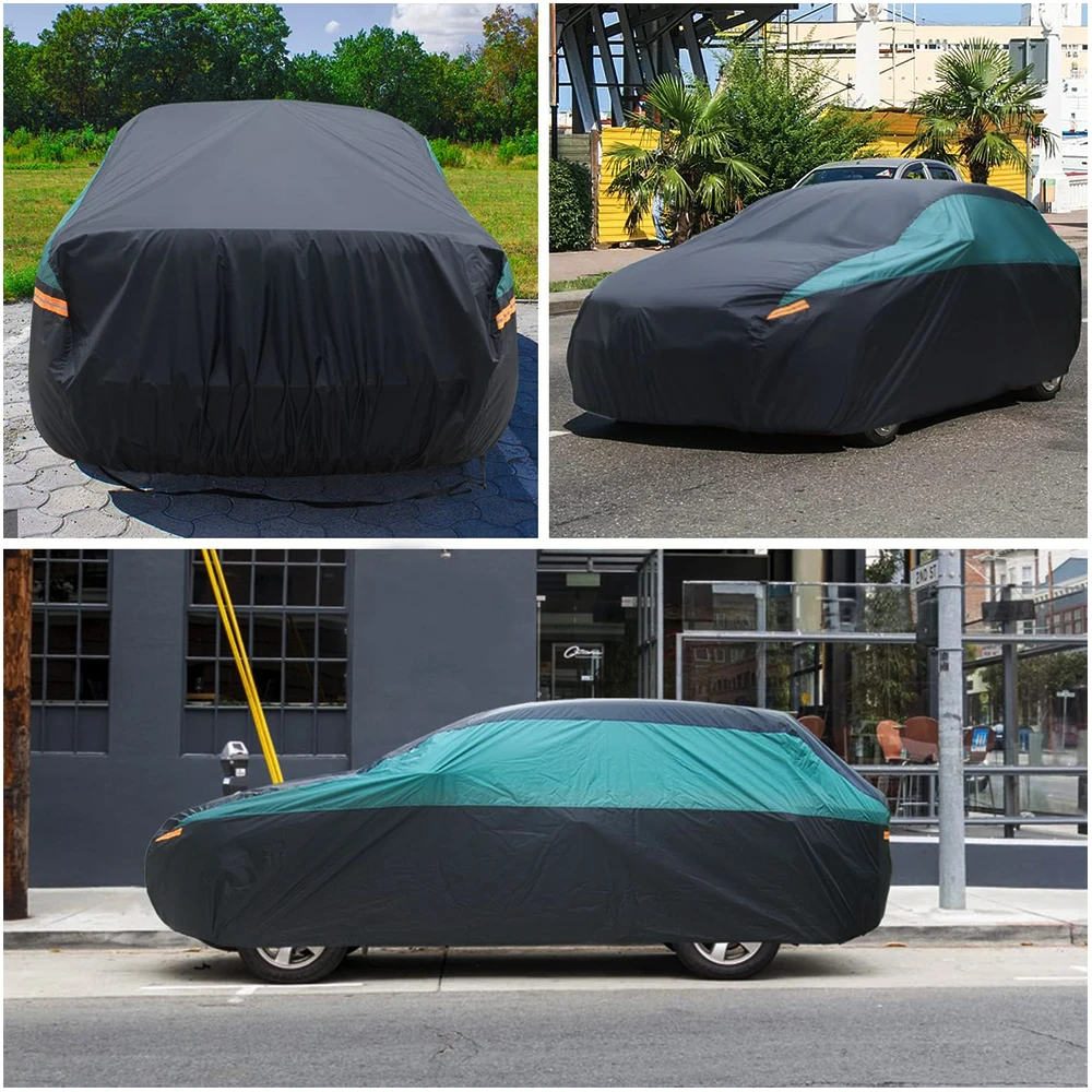 Kayme Universal Full Car Covers Outdoor Waterproof Sun Rain Snow UV Protectio Fit SUV/Sedan/Hatchback