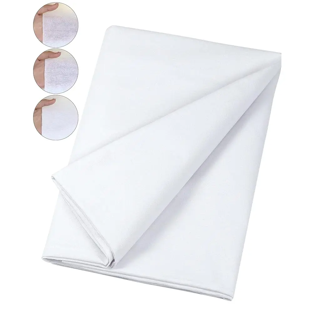 

Woven Cotton Iron-On Fusible Interfacing: 44 inch X 2 Yards White Lightweight 100% Cotton Single-Sided Interfacing for t-Shi