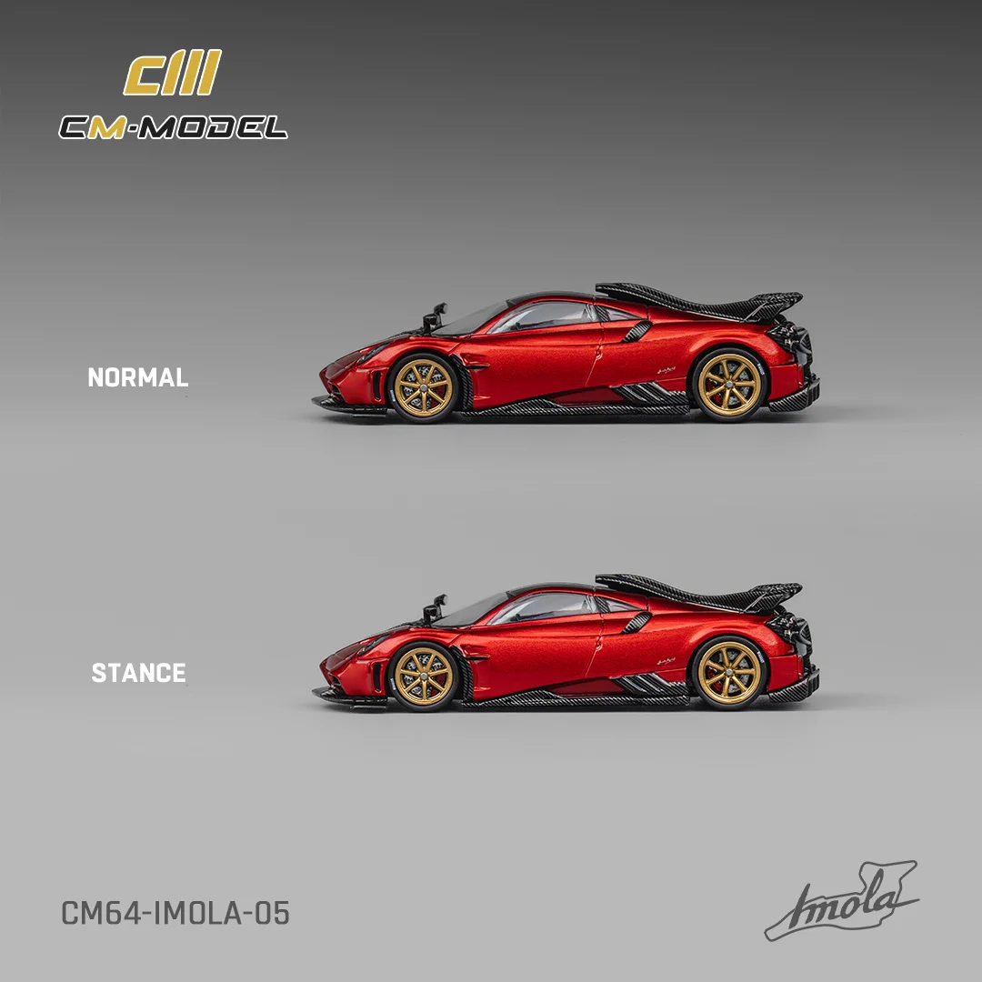 CM Model 1/64 Pagani Imola  Red 0uick Snap-0n Wheels Two Stance Option Alloy Car Model Children Gift