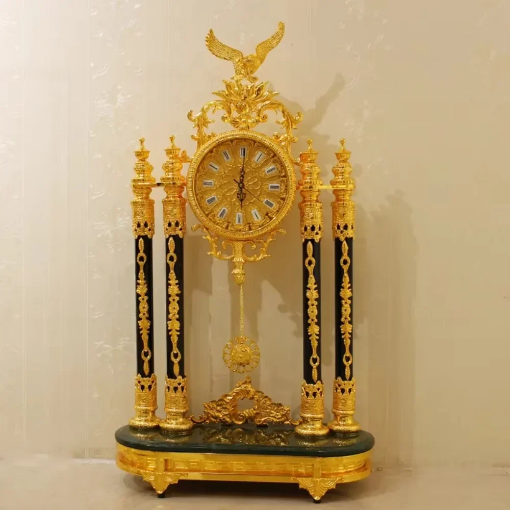 Hot SalesCrystal Desk Clock Golden Home Decor Custom Copper Table Clock